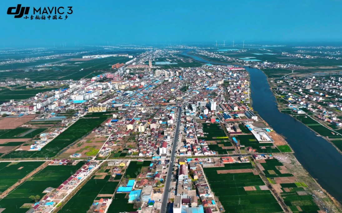 航拍連云港市灌云縣楊集鎮全景